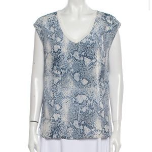 Silk Snakeskin design v-neck